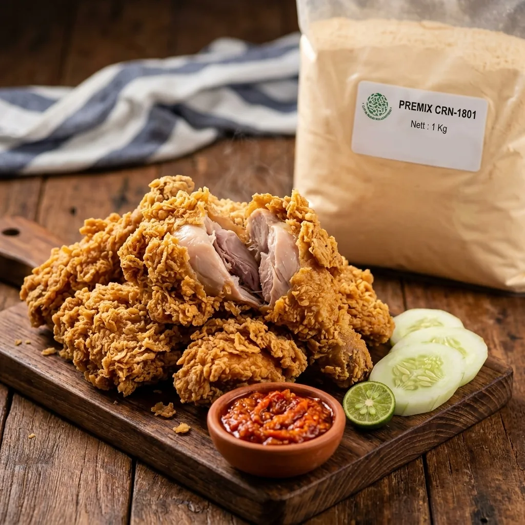 Hasil kursus fried chicken: ayam crispy keriting buatan peserta dengan Premix 1801